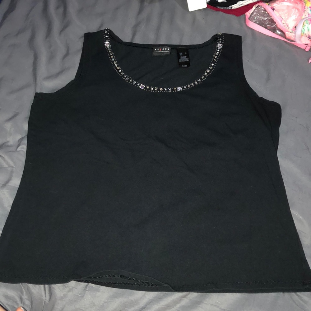 Axcess top with beading around neck